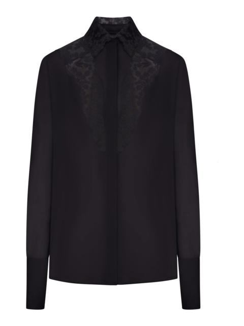 FENDI GEORGETTE SHIRT WITH LACE INSERTS