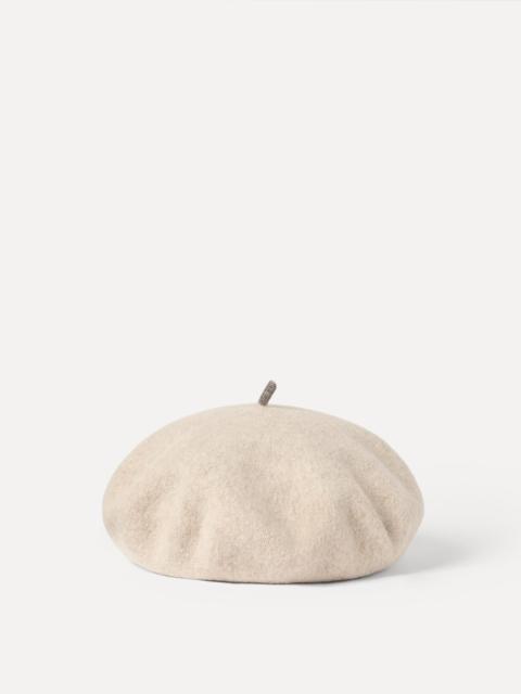 Brunello Cucinelli Wool beret with Precious detail