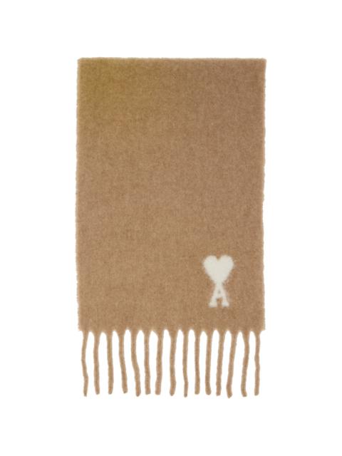 AMI Paris Beige Alpaca Ami de Coeur Scarf