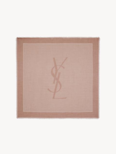 SAINT LAURENT CASSANDRE SQUARE SCARF IN CASHMERE AND SILK ETAMINE