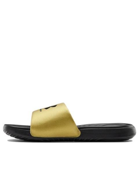 Under Armour (WMNS) Under Armour Ansa Fixed Slides 'Black Metallic Gold' 3023772-006