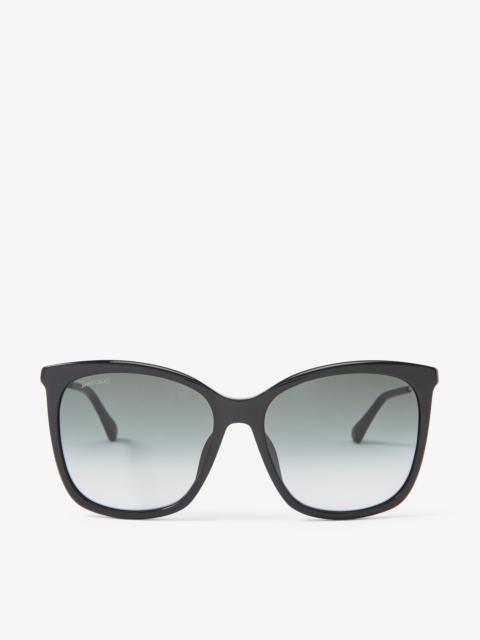 JIMMY CHOO Nerea/G
Black Square Frame Sunglasses with Swarovski Crystals