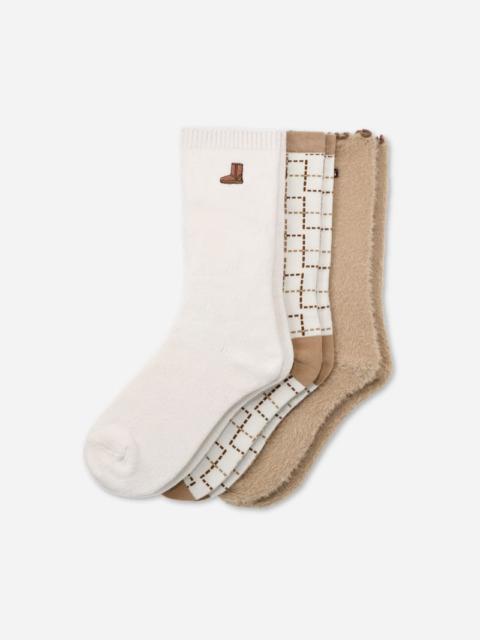 UGG ® Women's ® Classic Crew 3 Pack in Classic Boot/Plaid/Sand