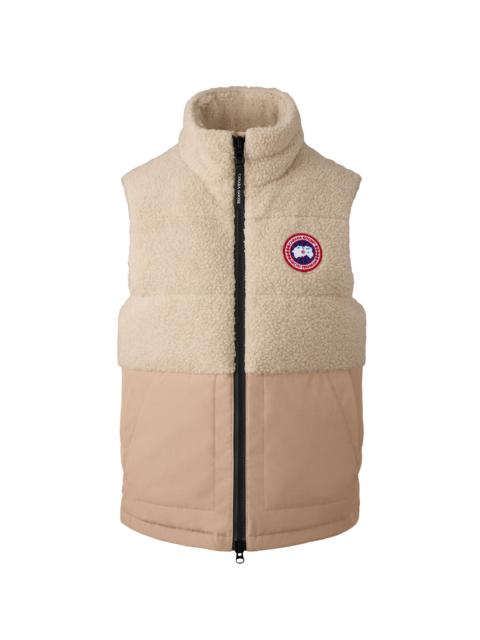 Canada Goose Women's Elora Mixed-Media Zip-Up Vest - Light Tan