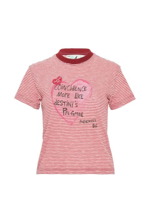 Andersson Bell striped heart-detail T-shirt