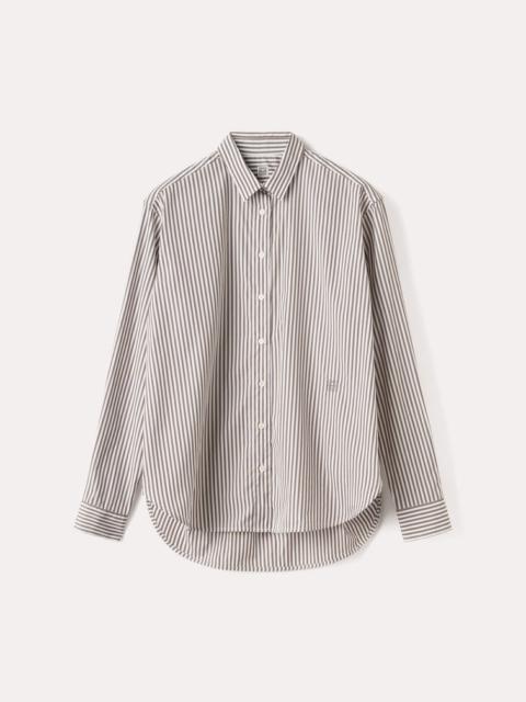 Signature cotton shirt dark taupe stripe