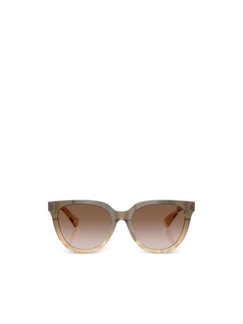 Burberry checked round-frame sunglasses