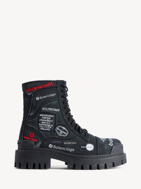 BALENCIAGA Men's Combat Strike Boot in Black
