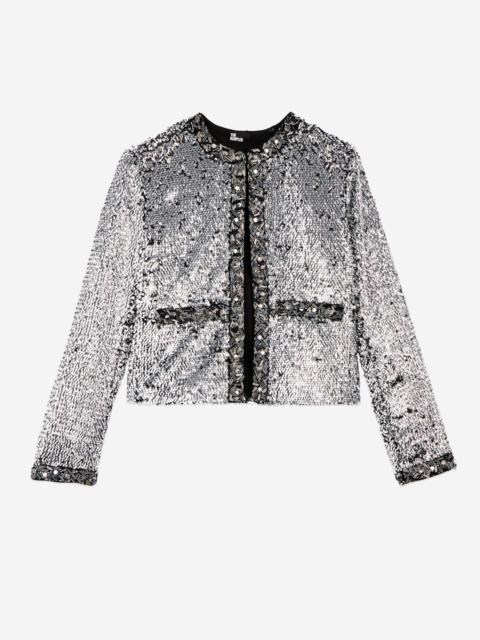 The Kooples SEQUIN AND SILVER PEARL JACKET
