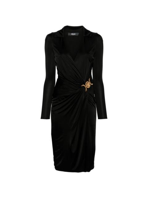 VERSACE Medusa-plaque jersey midi dress