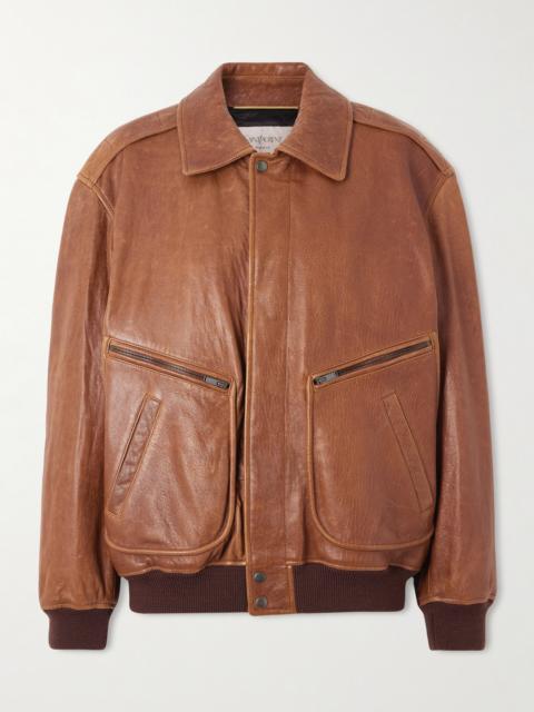 SAINT LAURENT Leather Bomber Jacket