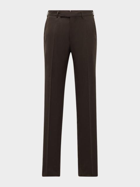 ZEGNA Men's Solid Pure Wool Flat-Front Pants