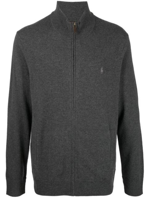 Polo Ralph Lauren embroidered-logo zip-up cardigan