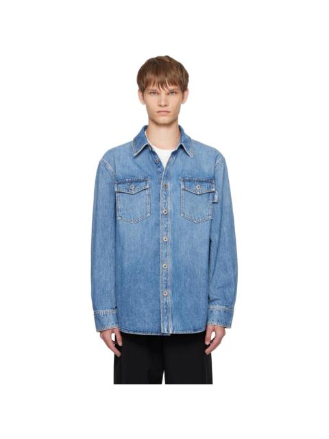 Bottega Veneta Blue Faded Denim Shirt
