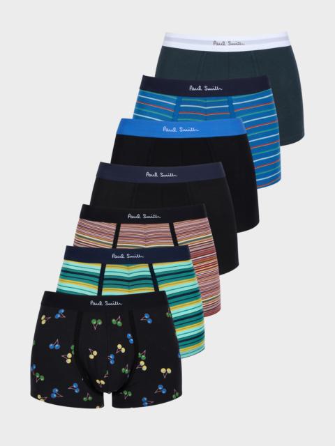 Paul Smith Organic Cotton Patterned Mixed Boxer Briefs Seven Pack