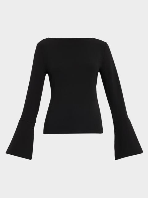 EMPORIO ARMANI Bateau-Neck Crepe Viscose Jersey Top