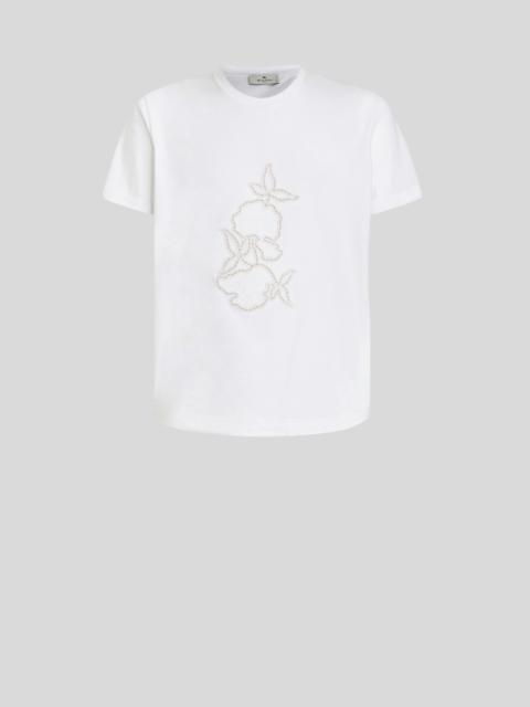 Etro T-SHIRT WITH FLORAL EMBROIDERY