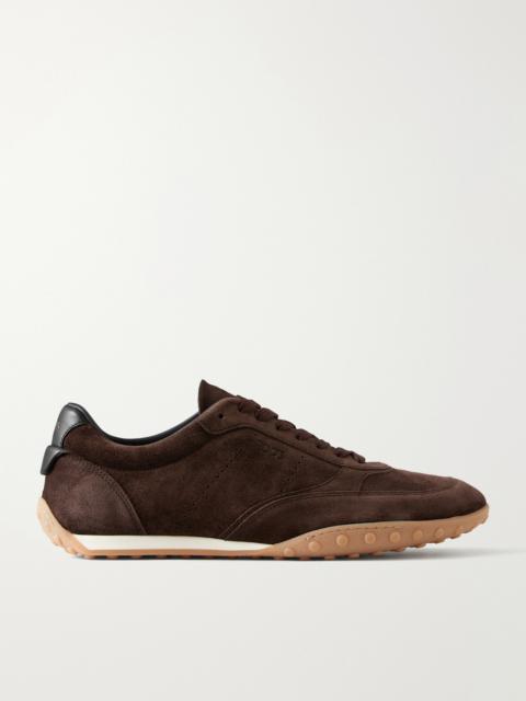 Tod's Panelled Leather-Trimmed Suede Sneakers