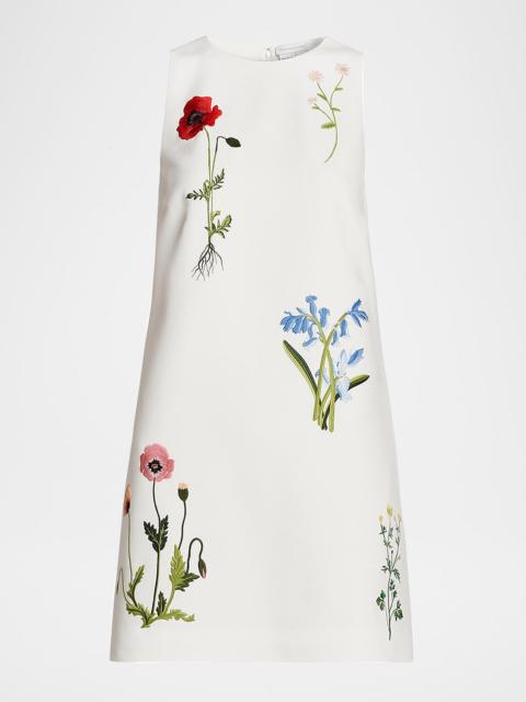 Stella McCartney Floral Embroidered Sleeveless Mini Shift Dress