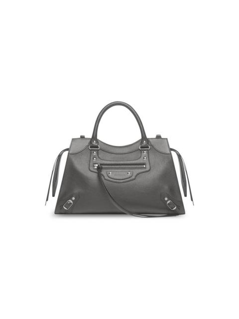 Balenciaga Women's Money Medium Tote Bag Used Effect Black in Used Calfskin  with Aged Gold-tone - US