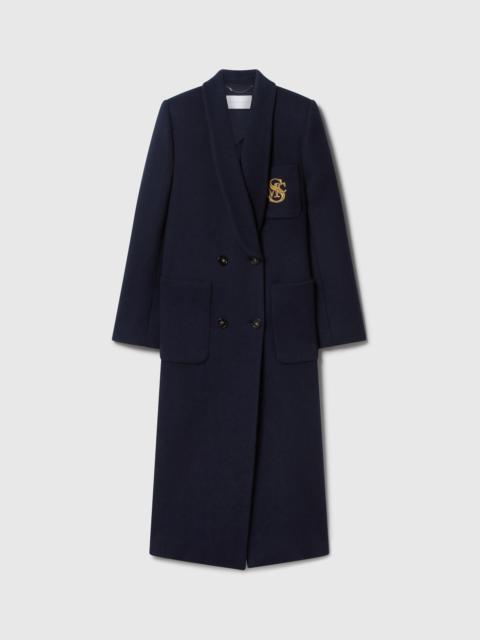 Stella McCartney Crest-Embroidered Wool Coat