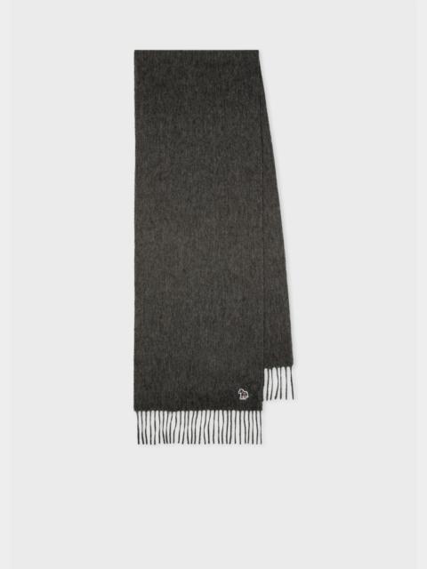 Paul Smith Charcoal Grey Lambswool Zebra Scarf