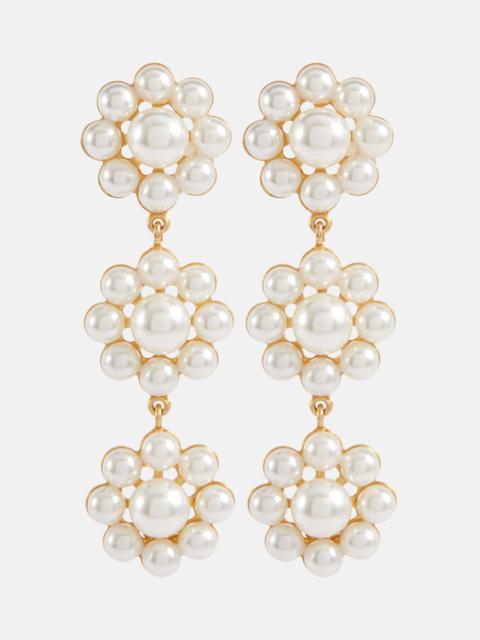 Bridal Olive faux pearl drop earrings
