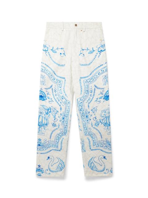 CASABLANCA Plat A Dessert Blanc Denim Trousers