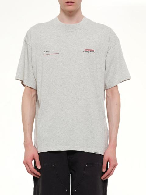 REPRESENT Patron of The Club T-Shirt in Cream Marl