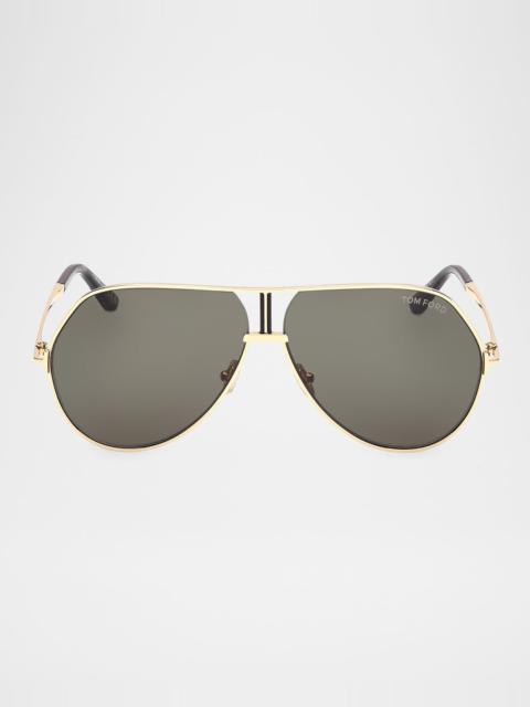 TOM FORD Men's Rickie-02 Metal Aviator Sunglasses