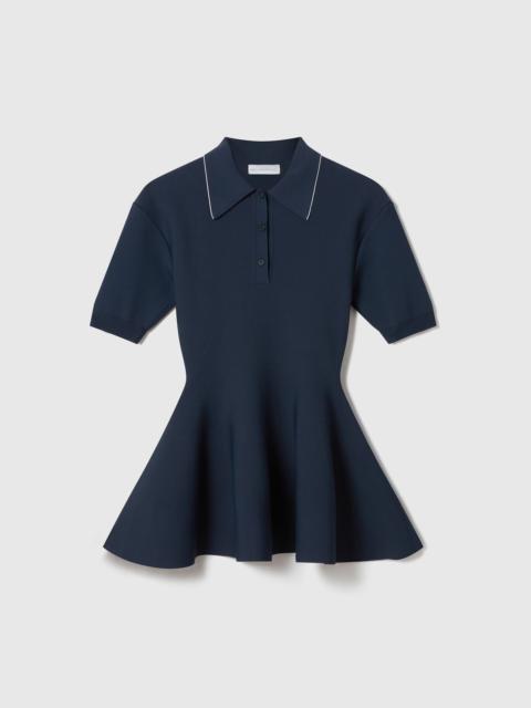 Stella McCartney Compact Knit Peplum Polo Top