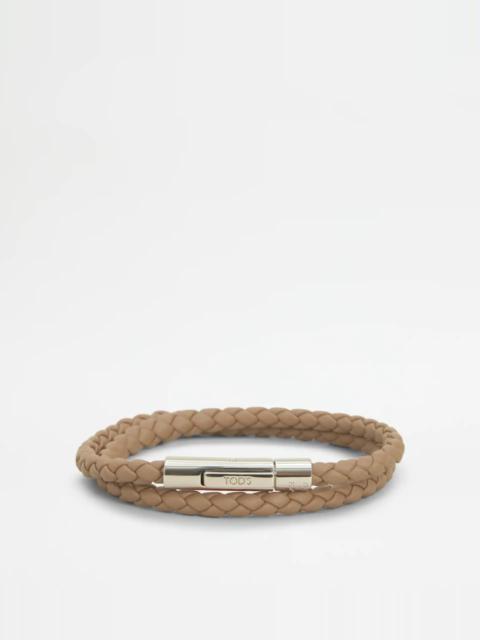 Tod's MYCOLORS BRACELET IN LEATHER - BEIGE