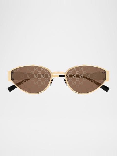 GUCCI GG Metal Oval Sunglasses