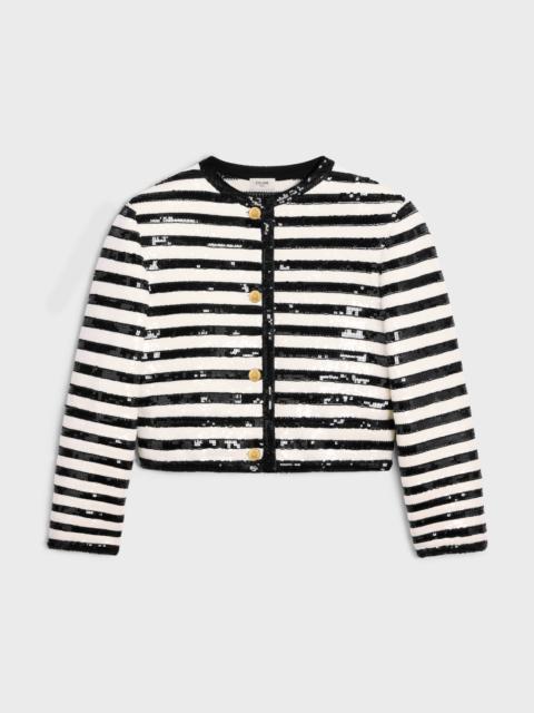 CELINE embroidered marinière cardigan in wool