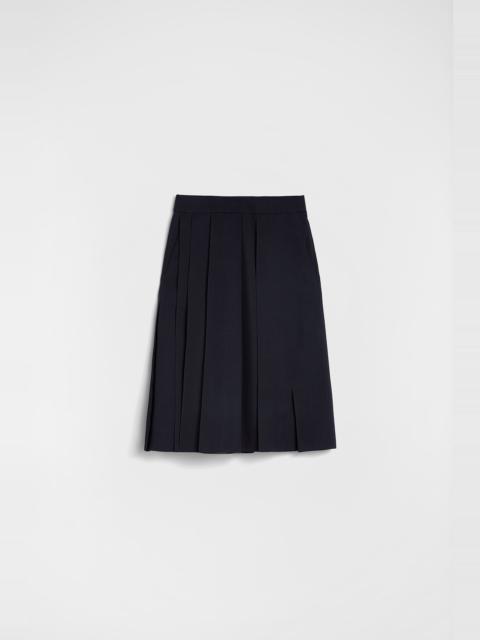 Jil Sander Wool Gabardine Pleated Skirt