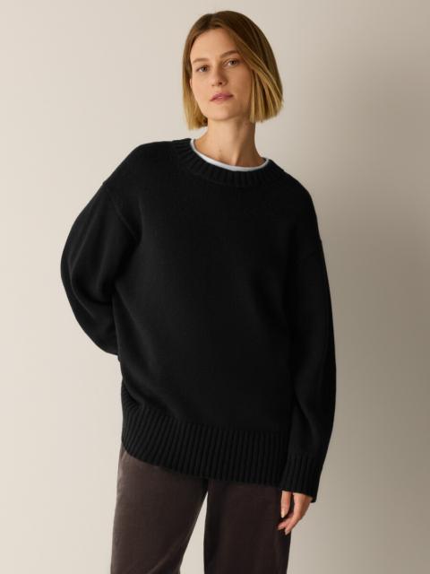 EILEEN FISHER Cotton & Recycled Cashmere Crew Neck Long Top