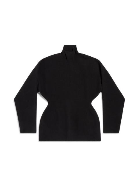 BALENCIAGA Women's Hourglass Turtleneck Sweater in Black
