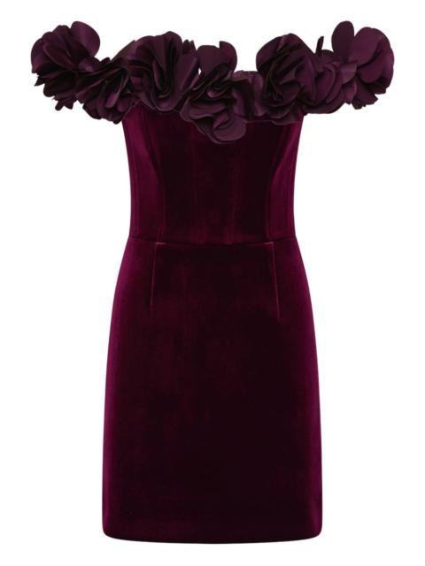 REBECCA VALLANCE Charles rose-embellished mini dress