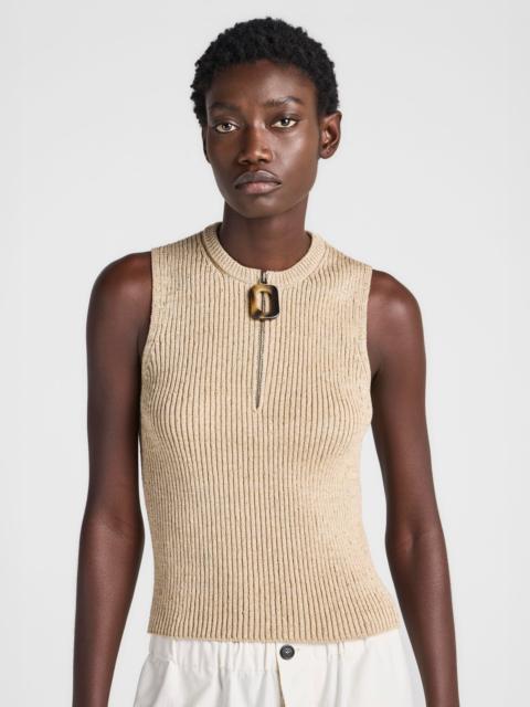 JW Anderson WOMENS ZIPPED TANK TOP IN SAND