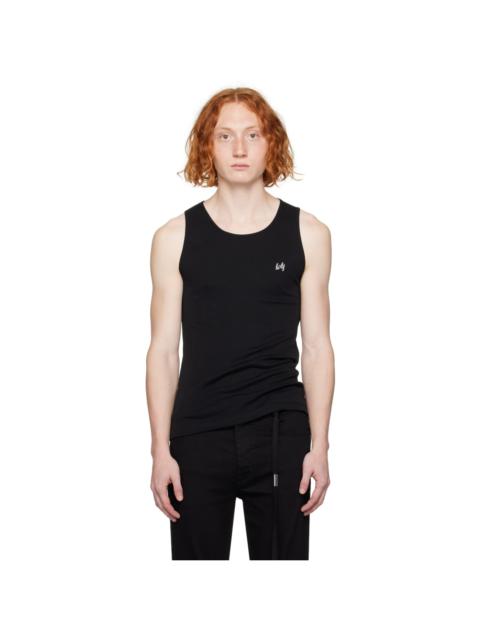 Ann Demeulemeester Black Embroidered Tank Top