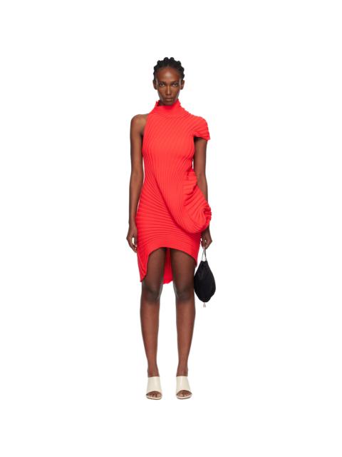 ISSEY MIYAKE Red Knit 'As It Is' Minidress