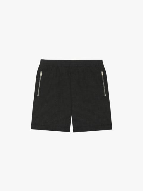 SHORTS IN 4G JACQUARD WITH METALLIC ZIPS