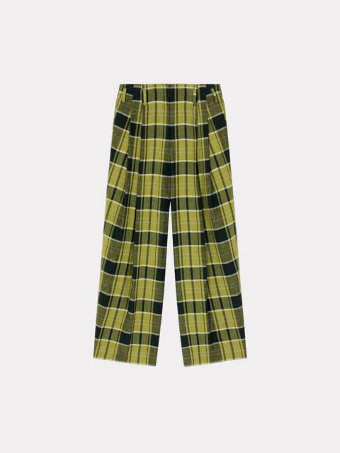 KENZO Loose check linen trousers
