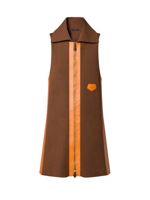 Louis Vuitton Leather Insert Zip-Up Dress