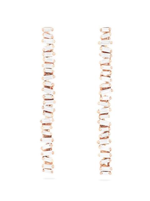 SUZANNE KALAN Linear Baby Tennis Diamond Earrings