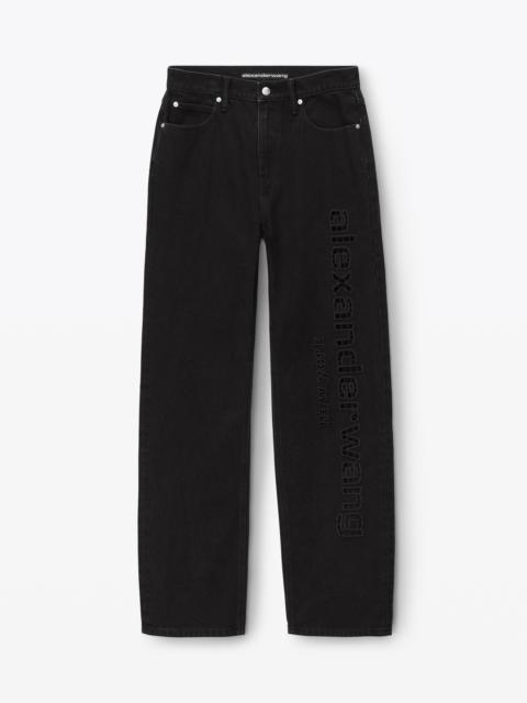 Alexander Wang EZ cut-out logo jean in denim