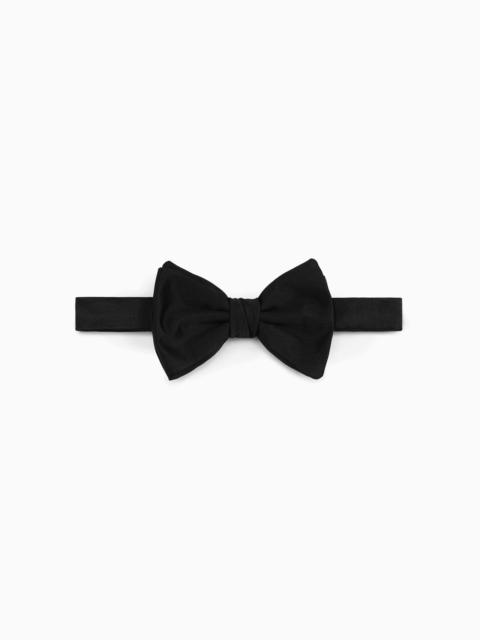EMPORIO ARMANI Pure silk bow tie with jacquard micro-motif