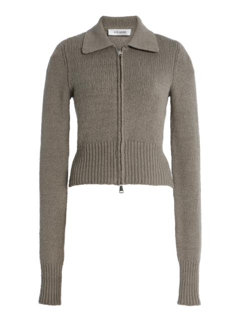 AYA MUSE Ivy Knit Cotton Cardigan grey