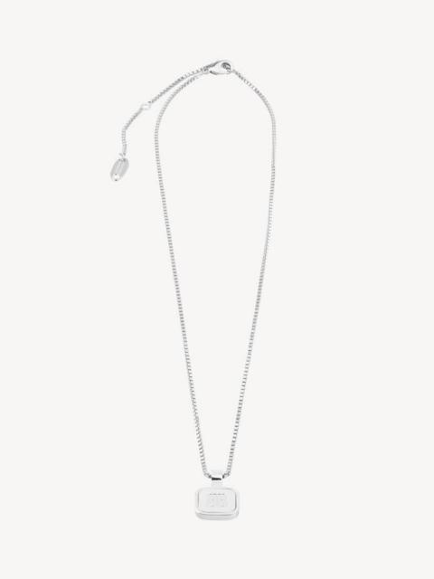 BALENCIAGA Nano Square Long Necklace in Silver