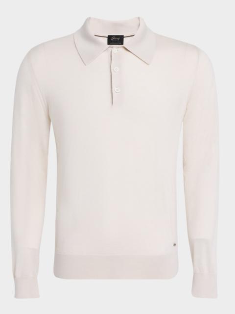 Brioni Men's Cashmere-Silk Polo Shirt